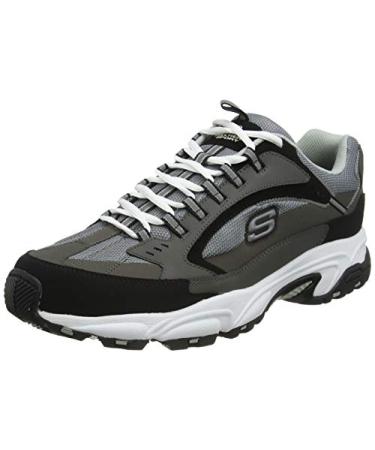 Skechers Sport Men's Stamina Nuovo Cutback Lace-Up Sneaker 10.5 Wide Charcoal Cutback