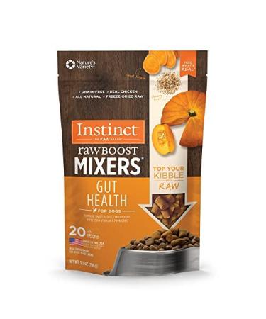 Instinct Raw Boost Mixers Freeze Dried Raw Dog Food Topper, Grain Free Dog Food Topper with Functional Ingredients Gut Health 5.5 Ounce (Pack of 1)