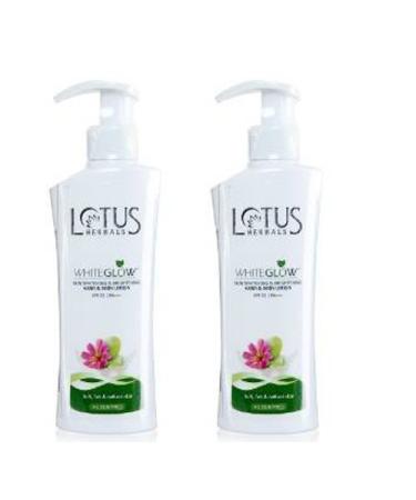 2 X Lotus Herbals White Glow Skin Whitening And Brightening Hand And Body Lotion Spf-25 300Ml - - Expedited International Delivery By Usps / Fedex by Lotus Herbals