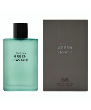 Zara Man Green Savage Cologne for Men EDT Eau De Toilette 90 ML (3.04 FL OZ)