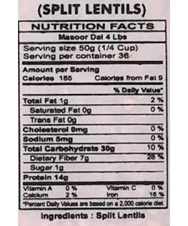 Rani Masoor Dal (Red Lentils) 64oz - All Natural, Gluten-Friendly, NON-GMO, Vegan | Indian Origin 4lbs - Buy Online on GoSupps.com