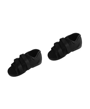DOITOOL 2pcs Recovery Operative Toe Bunion Widened Short Operation Adjustable Walker Walking Square Corrector Injured Wide Bunions Valgus Strap Thumb Men Black Shoe Blackx2pcs 27*10cmx2pcs