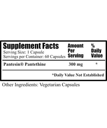 Daily's Activated Pantethine Vitamin B5 300mg - 60 Vegetarian Capsules - Buy Online on GoSupps.com