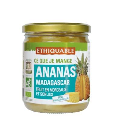 Pineapple in Pieces and its Juice without added sugar organic and fair trade