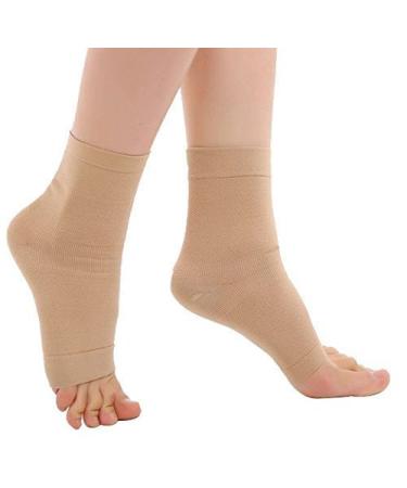 Zcargel ankle support with open toe area (20-30 mmHG) for women and men S Nude