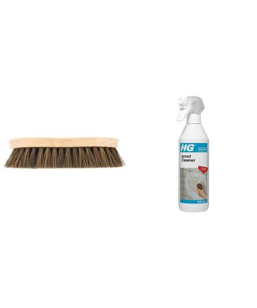 Elliott Wooden Hand Scrubbing Brush with stiff natural Bassine bristles heavy duty multipurpose and water resistant made with natural fibres easy to use and long lasting Single