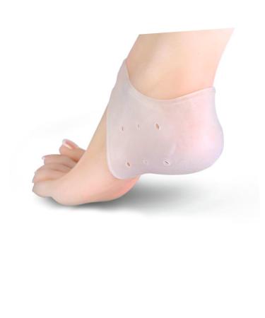 Housoutil 1 Pair Heel Sleeves for Silicone Heel Sleeve Heel Support Insoles for Plantar Heel Cups Shoe Filler Heel Insole Socks for Plantar Cracked Moisturizing Gel White medium