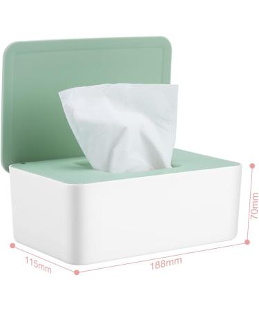 Green Wet Wipes Dispenser Box with Lid Seal - Home & Office Desk Organizer - Buy Online on GoSupps.com