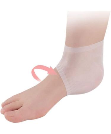 Milists Silicone Heel Protectors - Open Toe Slide-Resistant Socks for Cracked Heel Repair - Unisex Gel Sleeve - White - Buy Online on GoSupps.com