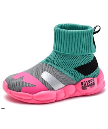 WZHKIDS Unisex Kids Sports Socks Shoes with Fleece Lined for Winter 1 Wide Little Kid Green