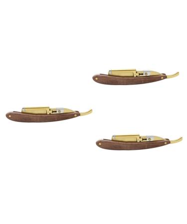 Minkissy 3 sentences Security razor hair clipper body body men bar razor handwear for men vintage eyebrow razor men razor old fashionable handling antique man goldenx3stk 14.4x13.8cmx3pcs