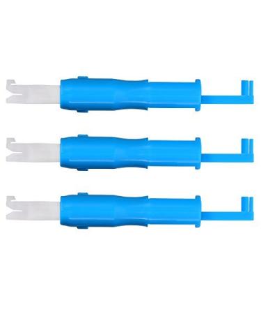 Hicarer 3 Pieces Sewing Needle Inserter Automatic Needle Threader Needle Threading Tool for Sewing Machine (Blue and White)