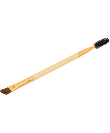 Verdant Touch Double Ended Eye Brush Double Ended Eyebrow Eyelash Brush Angled Brow Makeup Cosmetic Brush Wood Color - Buy Online on GoSupps.com