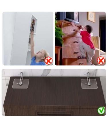 8 Wall Attachment Cabinet - Anti-Tilt Furniture Anchor Set for Baby Proofing & Pet Protection - No Drilling Required - Buy Online on GoSupps.com