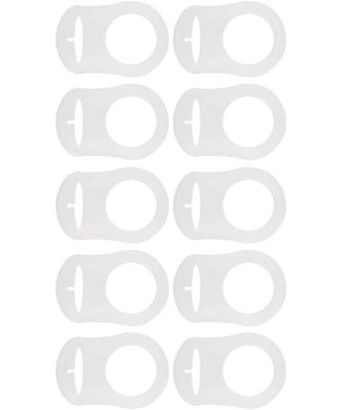 SouiWuzi 10pcs Ring Button Pacifier Adapter | White Silicone Baby Dummy Holder & Clip | International Shipping Available - Buy Online on GoSupps.com