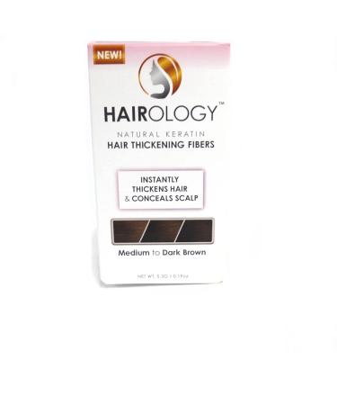 Hairology Hair Building Thickening Fibers  Brown  0.2 Ounce  Medium to Dark Brown
