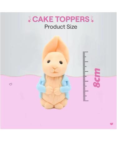 SugArt Rabbit Edible Cake Toppers - Set of 3 | Handmade Rabbit Cake Decorations for Birthdays Baby Showers | Perfect on Fondant Cream & Icing Cakes - Buy Online on GoSupps.com