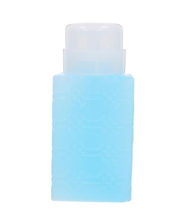 Beaupretty Alcohol Nail Polish Nail Oil Pump Dispenser Bottle Push down Push down Pump Dispenser Pump Bottle Dispenser Liquid Pump Dispenser Plastic Travel Water Dispenser Makeup Remover 6x5x13cm Blue