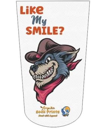 Amputee Stump Sock - Wolf Mascot Teethy Grin V1 3Ply - Heal with Appeal - Buy Online on GoSupps.com