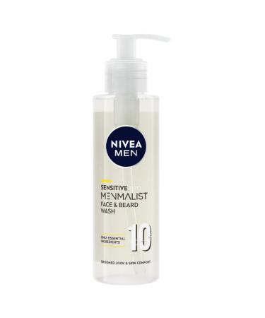 Nivea Men Sensitive Pro Menmalist Face and Beard Wash Cleansing Men's Face Wash 10 Essential Ingredients to Gently Remove Dirt and Oils 200 ml Face & Beard Wash