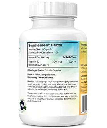 Dr. Clark Vitamin B2 300mg - 100 Gelatin Capsules - Buy Online on GoSupps.com
