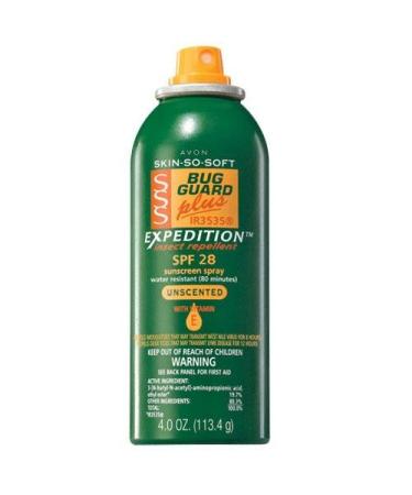 Avon Skin So Soft Plus IR3535 Expedition Unscented Bug Spray SPF 28 Green Can Sports Camping