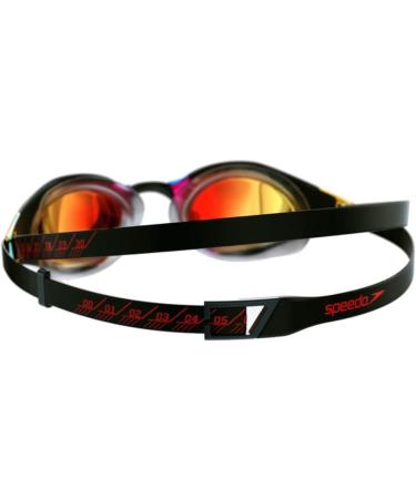 Speedo Fastskin Hyper Elite Adult Mirrored Goggles - Unisex One Size Black/Oxide Grey/Fiery Gold - Best Performance Swim Goggles for Competitive Athletes - Buy Online on GoSupps.com
