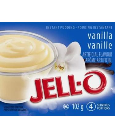 Vanilla Instant Pudding Mix Bundle. Includes (4) Packages of Jell-O Vanilla Instant Pudding Mix (102g per package) with BIG MAPLE Trivia Cards to Enjoy with your Snack or Dessert. - Buy Online on GoSupps.com
