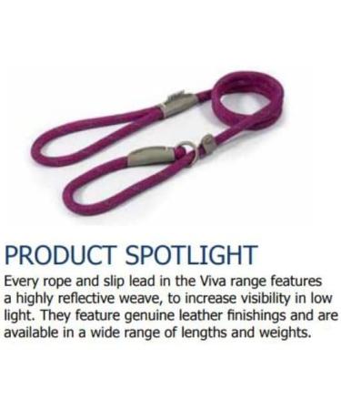 Ancol Viva Reflective Rope and Real Leather Slip Lead. 150x 0.8cm. PURPLE Purple 150 cm x 0.8 cm (Pack of 1) - Buy Online on GoSupps.com