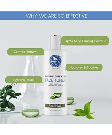 The Moms Co Natural Green Tea Face Toner l Controls Sebum l Fights Acne l Tightens Pores l Hydrates & Soothes l Aloe Vera & Cucumber (200ML) - Buy Online on GoSupps.com