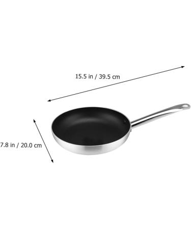 Zerodeko Flat Skillet Cooking Tool 1 PC Aluminum Steak Skillet Tool Universal Flat Bottom Wok Frying Pot Silver 39.5X20CM - Buy Online on GoSupps.com