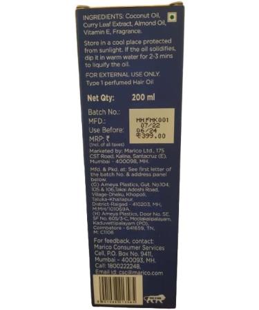 Parachute Advansed Curry Leaves Hair Oil for Hair Fall and Greying Control - with Natural Coconut Oil & Vitamin E - 200ml - Buy Online on GoSupps.com
