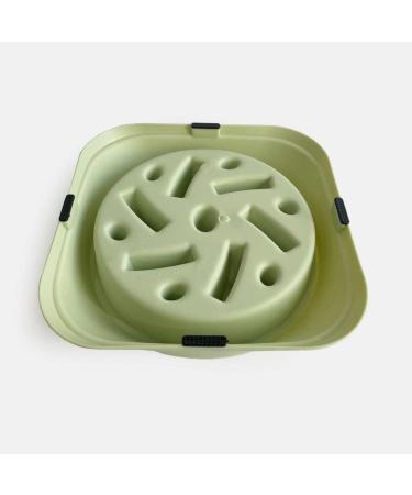PTROUT Plastic Slow Feeder Dog Bowl - Prevent Choking & Overeating - Puzzle Pet Feeding Bowl for Medium & Small Dogs - Non-Slip Rubber Feet - Green - Buy Online on GoSupps.com