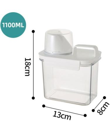 1100ML Airtight Laundry Detergent Dispenser with Measuring Cup Transparent Laundry Powder Detergent Storage Box Washing Powder Container Storage Bucket Detergent Box - Buy Online on GoSupps.com