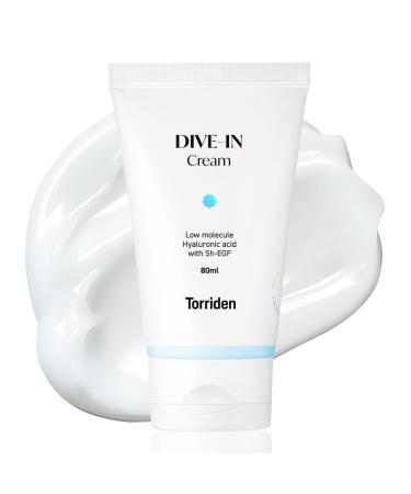 TORRIDEN DIVE-IN Low-Molecular Hyaluronic Acid Cream 2.71 fl oz | Facial Moisturizer for Sensitive, Oily Skin | Fragrance-free, Alcohol-free, Lightweight, No Colorants | Vegan, Clean, Cruelty-Free Dive-In Moisturizing Cream