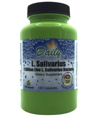 Daily Manufacturing L-Salivarius (Probiotic) 120 Delayed-Release Capsules (Pack of 1) and Pill Box byGeoMetal