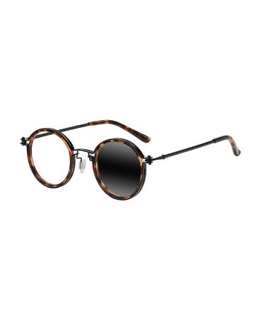 Men's Round Style Metal Alloy Transition Photochromic Reading Glass +0.25 +0.75 +1.25 +6.0 Leopard 2.25 x
