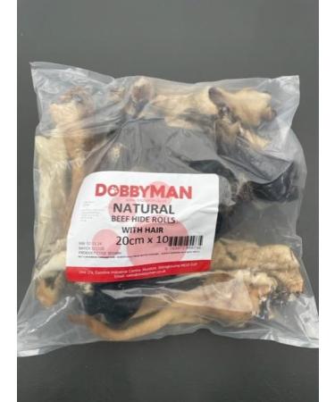 Stockbull Beef Hide Rolls with Hair (Pack of 10) - Large 20cm