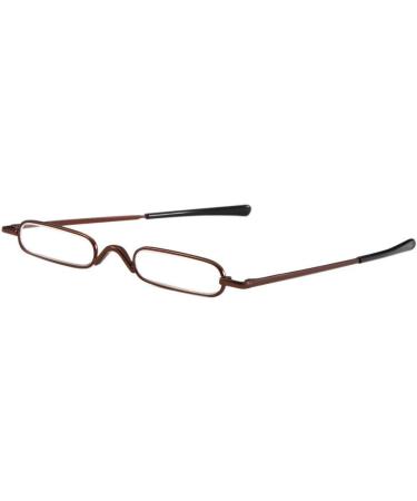 KoKoBin Mini Slim Reading Glasses +1.0 - Unisex Spring Hinge Metal Visual Aid with Case (Brown) - International Shipping Available - Buy Online on GoSupps.com