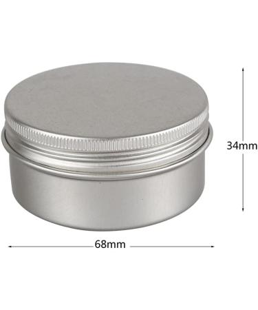 Zeoabsy 10-Piece Silver Aluminum Tins - 80ml Round Screw Cap Cans for Cosmetics Candles & Ointments | Includes 5 Spatulas & Label - Buy Online on GoSupps.com