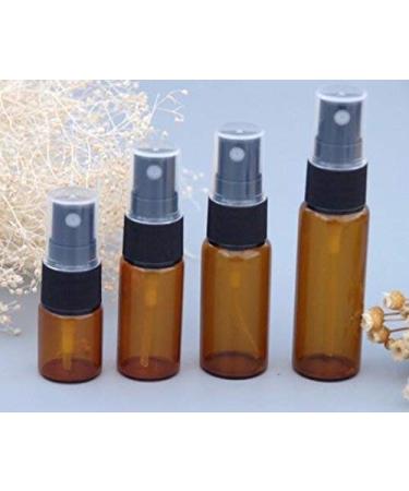 12 x Amber Glass Bottles with Black Nozzle & Clear Cap - Ideal for Makeup Perfume Cosmetics & Samples | International Shipping Available - Buy Online on GoSupps.com
