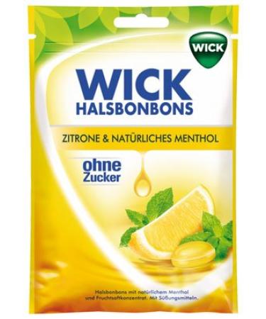 Wick Naturplus Lemon & Natural Menthol throat lozenges without sugar - 72gr - 2x