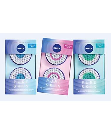 Nivea Pure Skin Sensitive Brush Head - 2 Pack for Electrical Facial Cleansing | Ideal for Normal & Sensitive Skin - Buy Online on GoSupps.com