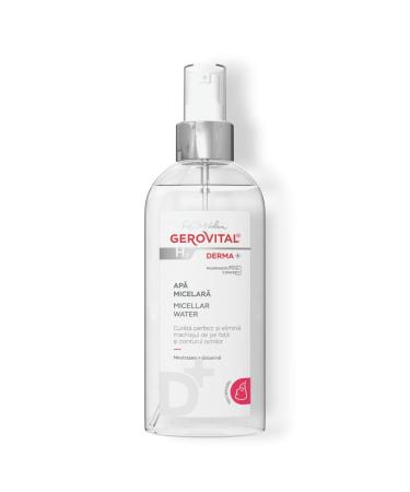 Gerovital H3 Eau micellaire Derma+ Derma+ Dermato-Cosm tique pour le visage et les yeux | Pour peaux sensibles | Lubrification douce r duit les rougeurs test e dermatologiquement 150 ml