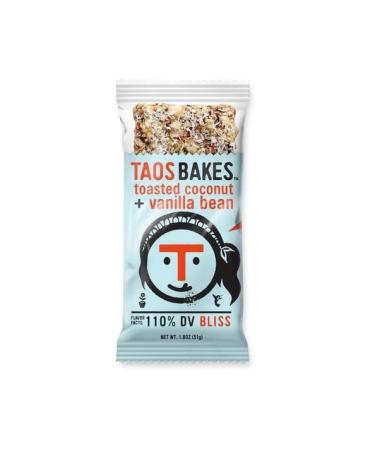 Taos Bakes Snack Bars - Toasted Coconut + Vanilla Bean - Gluten-Free, Non-GMO Granola Bars - Healthy & Delicious Baked Bars - (12 Pack, 1.8oz Bars)