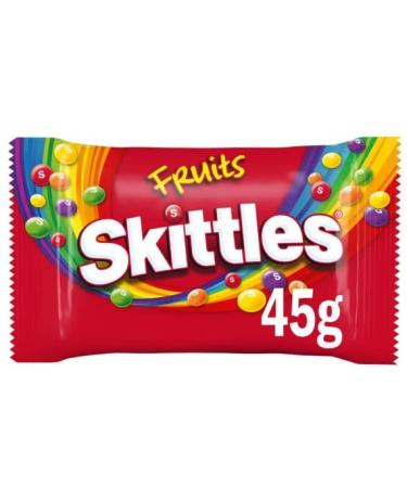 3 x Skittles Vegan Chewy Sweets Fruit Flavoured Bag 45g Delicious Tasty And Twisty Treat Gift Hamper For Birthday Christmas Sold By Kidzbuzz
