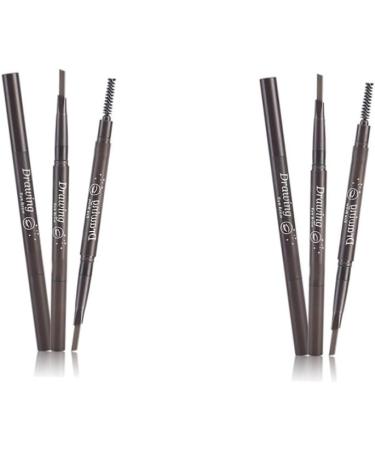 DOITOOL 2pcs 2 1 Eyebrow Brush Waterproof Brow Pencil Eyebrow Pencil Waterproof Eyebrow Powder 3d Triangle 1 count (Pack of 1) As Shownx2pcs - Buy Online on GoSupps.com
