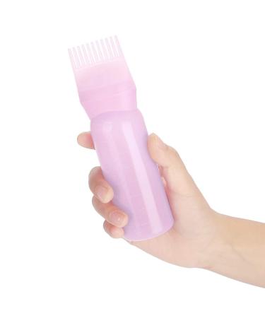 Hair Dyeing Bottle with Brush - Shampoo Hair Color Oil Comb Applicator Tool | 3 Colors Root Applicator Comb for Salon Hair Dyeing - Pink - Buy Online on GoSupps.com