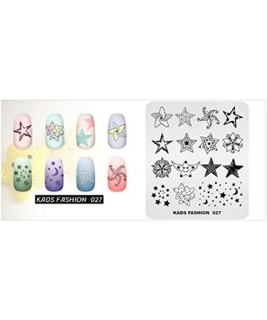 Alexnailart Nail Stamping Printing Plate Template Image Plate Stamper Scraper Star Pentagram Pattern Nail Art Decoration DIY Print Manicure Design FA027 - Buy Online on GoSupps.com