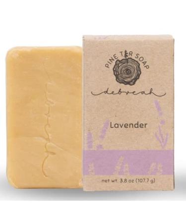 Debreah Lavender Pine Tar Bar Soap for Men and Women  Handmade  Vegan  Hot Process  Face And Body Soap  Lavender smell Lavender 3.8